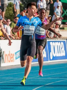 Xie Zhenye, 100m (semifinal 2), IAAF World Challenge, Meeting Madrid 2017. Moratalaz, Madrid.