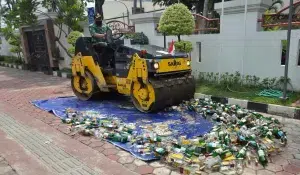 Kejari Kota Semarang Tak Beri Ampun, Ribuan Barang Bukti Narkoba, Miras, dan Rokok Ilegal Dimusnahkan Sekaligus